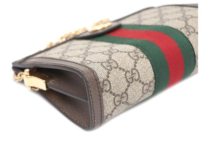 Gucci Mini borsa a tracolla con catena Ophidia e crossbody Marrone - vista 13