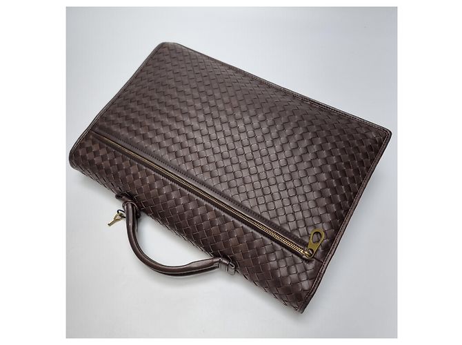 Bottega Veneta Valigetta Intrecciato Marrone - vista 12