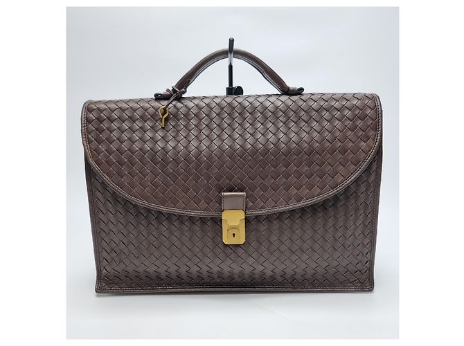 Bottega Veneta Valigetta Intrecciato Marrone - vista 2