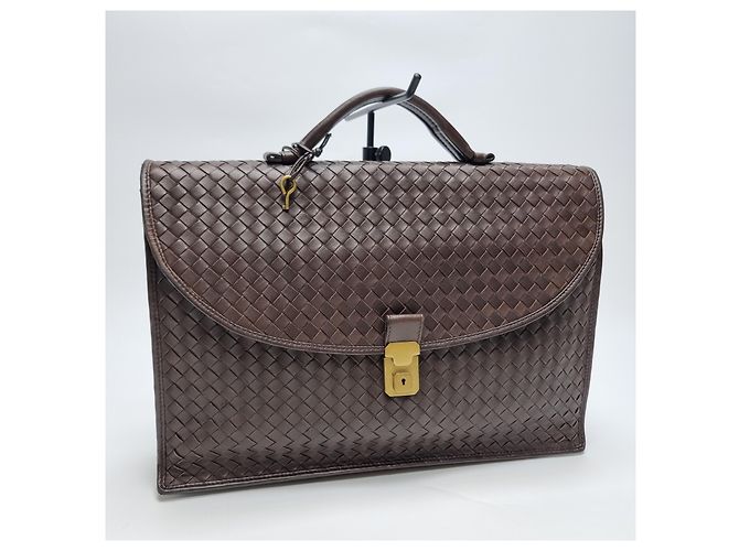 Bottega Veneta Valigetta Intrecciato Marrone - vista 4