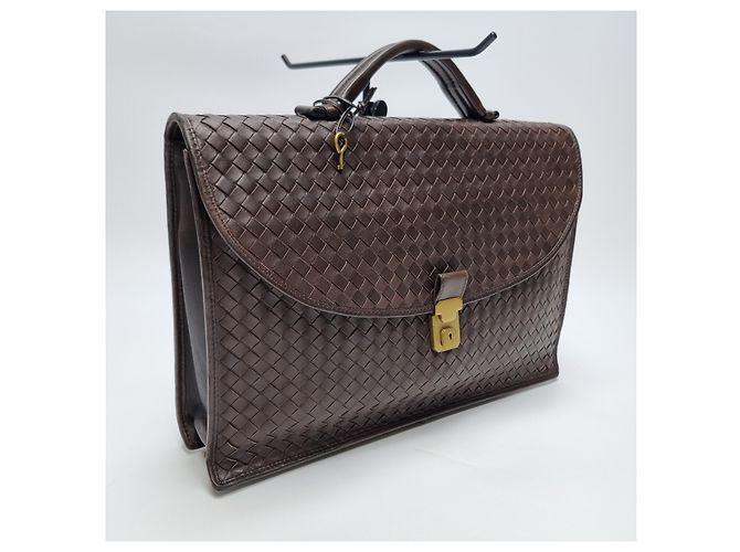 Bottega Veneta Valigetta Intrecciato Marrone - vista 5