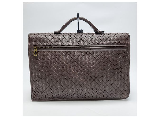Bottega Veneta Valigetta Intrecciato Marrone - vista 7