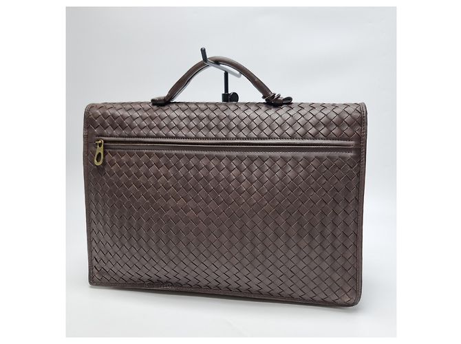 Bottega Veneta Valigetta Intrecciato Marrone - vista 8