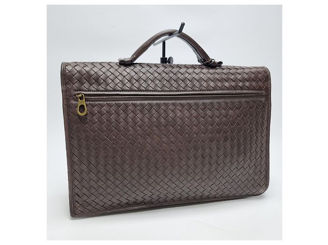 Bottega Veneta Valigetta Intrecciato Marrone - vista 9