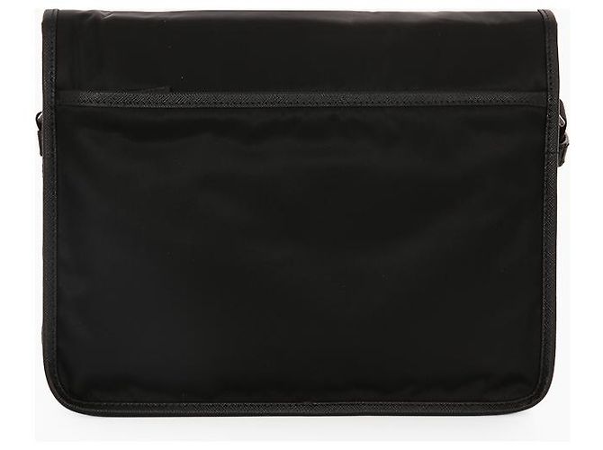 Prada Borsa a tracolla quadrata in nylon rafia e pelle Saffiano - vista 4