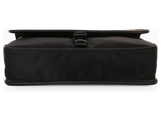 Prada Borsa a tracolla quadrata in nylon rafia e pelle Saffiano - vista 5