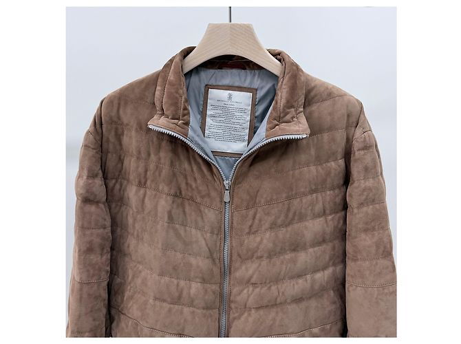 Brunello Cucinelli Leichte Wildlederjacke Braun - Ansicht 2