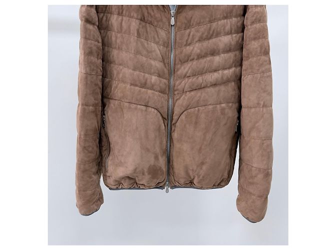 Brunello Cucinelli Leichte Wildlederjacke Braun - Ansicht 3