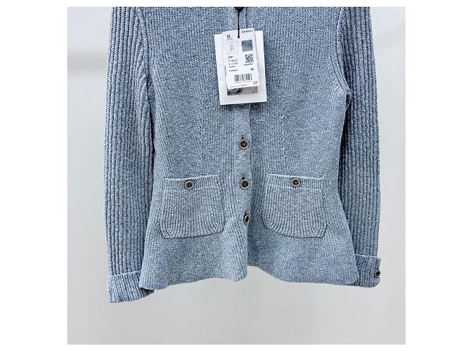 Chanel Baumwoll-Cardigan für Damen Himmelblau - Ansicht 3