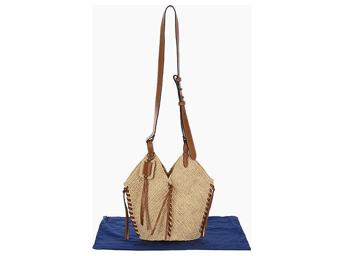 Isabel Marant Borsa a tracolla in rafia naturale Marrone - vista 10