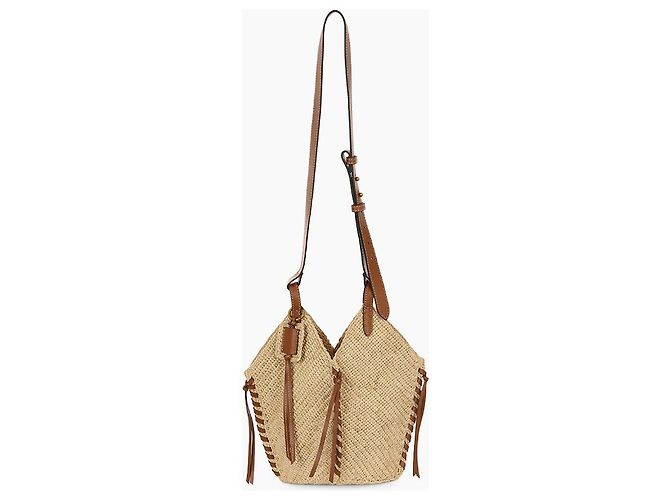 Isabel Marant Borsa a tracolla in rafia naturale Marrone - vista 2
