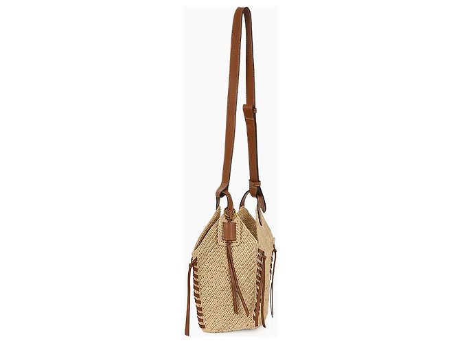 Isabel Marant Borsa a tracolla in rafia naturale Marrone - vista 3