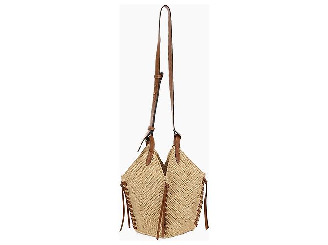 Isabel Marant Borsa a tracolla in rafia naturale Marrone - vista 4