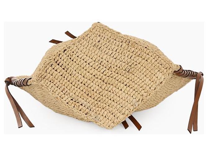 Isabel Marant Borsa a tracolla in rafia naturale Marrone - vista 5