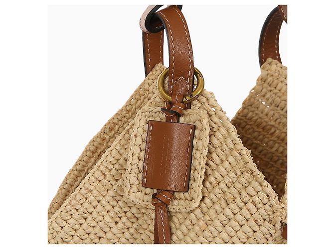 Isabel Marant Borsa a tracolla in rafia naturale Marrone - vista 6