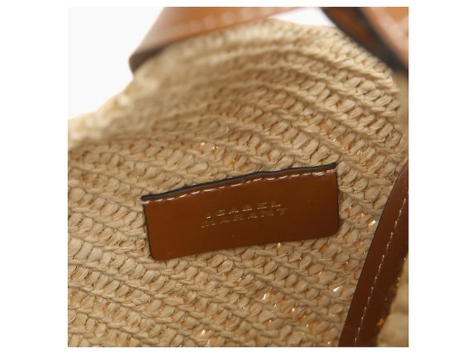 Isabel Marant Borsa a tracolla in rafia naturale Marrone - vista 8
