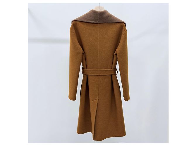 Hermès Abrigo de cachemira con cinturón Marrón Castaño - vista 4