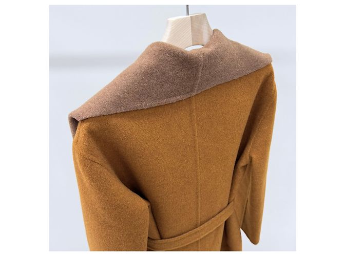Hermès Abrigo de cachemira con cinturón Marrón Castaño - vista 5