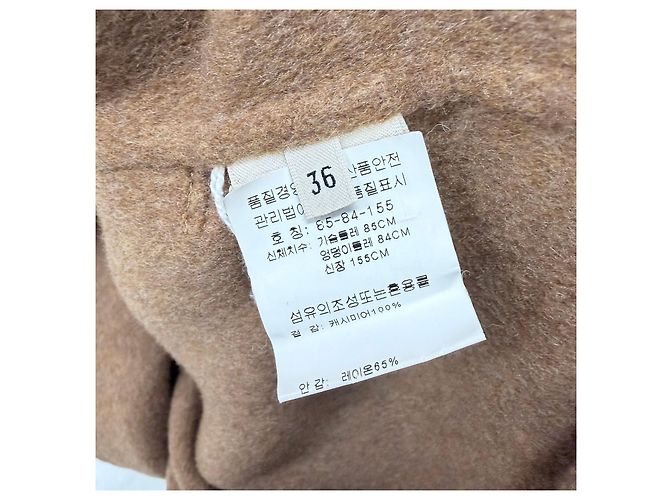 Hermès Abrigo de cachemira con cinturón Marrón Castaño - vista 7