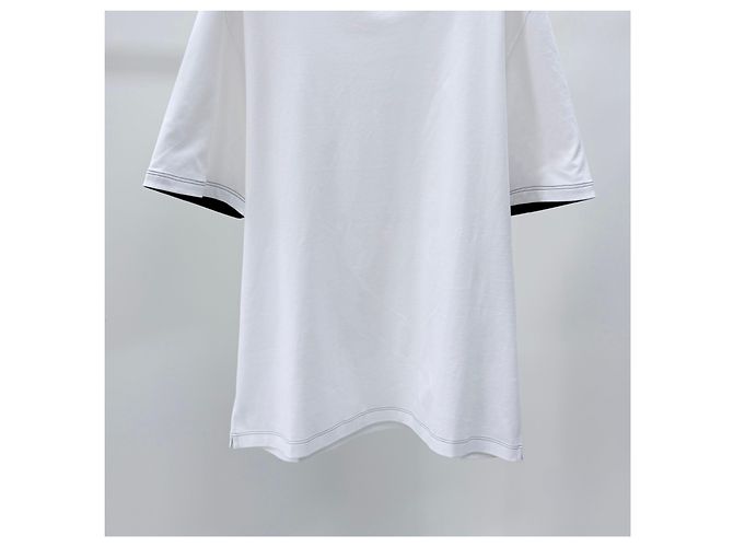 Brunello Cucinelli Unused Baumwoll-T-Shirt mit Rundhalsausschnitt in Weiß - Ansicht 3