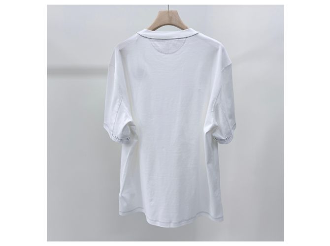 Brunello Cucinelli Unused Baumwoll-T-Shirt mit Rundhalsausschnitt in Weiß - Ansicht 4