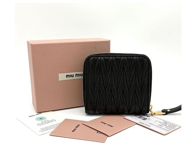Miu Miu Cartera con cremallera acolchada negra Negro - vista 15