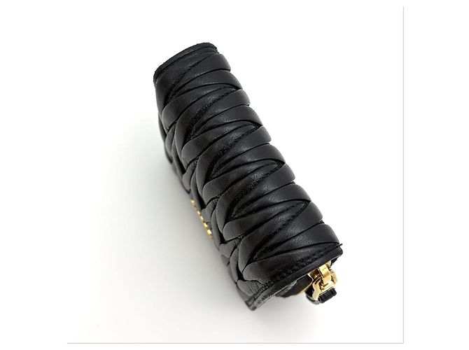 Miu Miu Cartera con cremallera acolchada negra Negro - vista 9