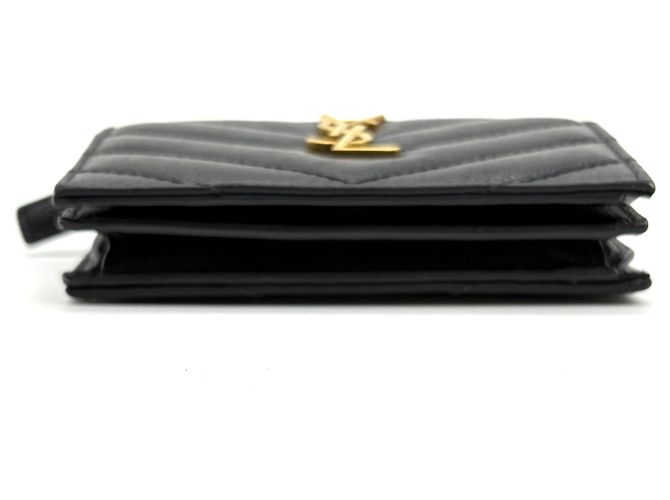 Saint Laurent Monogram Matelassé Compact Wallet Schwarz - Ansicht 10