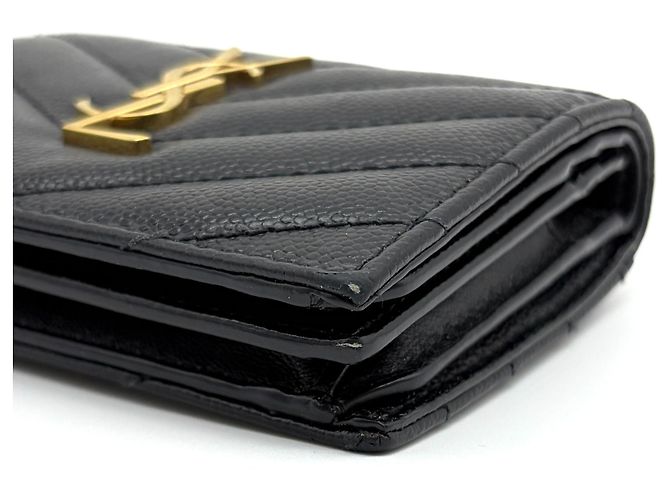 Saint Laurent Monogram Matelassé Compact Wallet Schwarz - Ansicht 12
