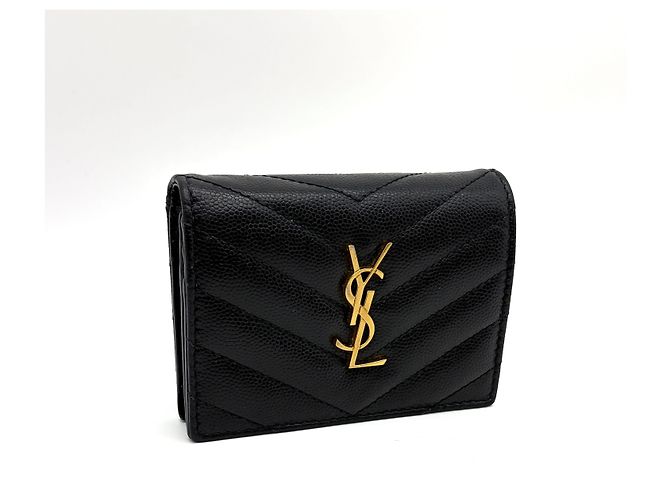 Saint Laurent Monogram Matelassé Compact Wallet Schwarz - Ansicht 17