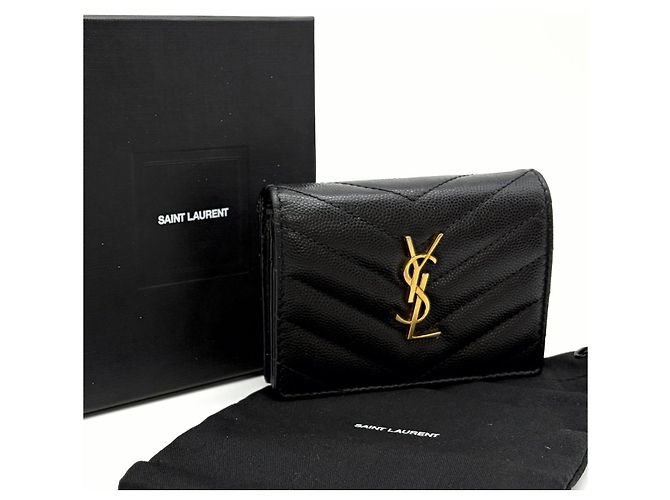 Saint Laurent Monogram Matelassé Compact Wallet Schwarz - Ansicht 2