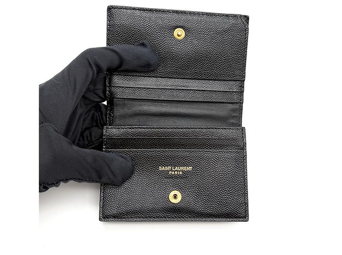 Saint Laurent Monogram Matelassé Compact Wallet Schwarz - Ansicht 26