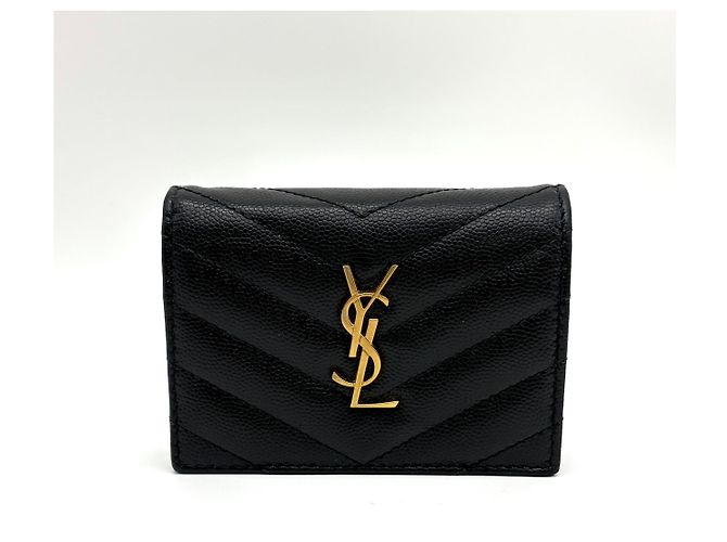 Saint Laurent Monogram Matelassé Compact Wallet Schwarz - Ansicht 3