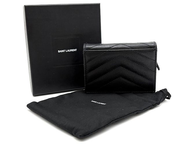 Saint Laurent Monogram Matelassé Compact Wallet Schwarz - Ansicht 5