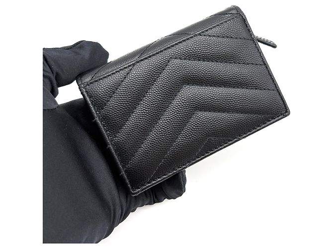 Saint Laurent Monogram Matelassé Compact Wallet Schwarz - Ansicht 7