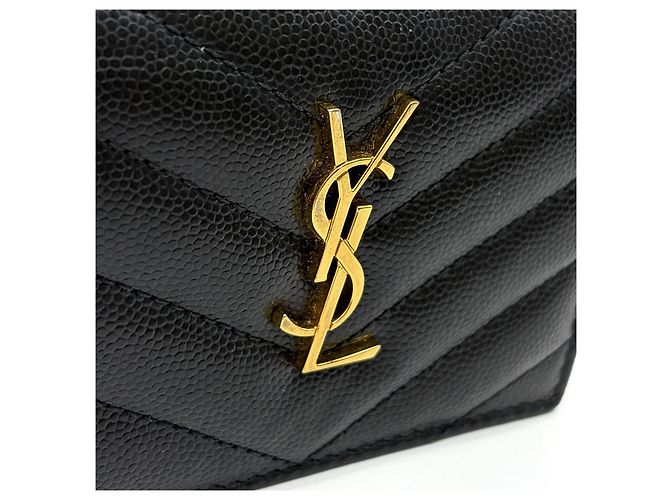 Saint Laurent Monogram Matelassé Compact Wallet Schwarz - Ansicht 9