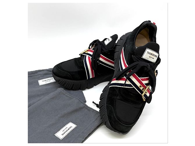Thom Browne Three Stripe Strap Sneaker Schwarz - Ansicht 13