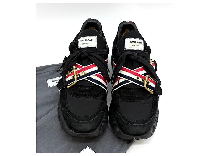 Thom Browne Three Stripe Strap Sneaker Schwarz - Ansicht 14