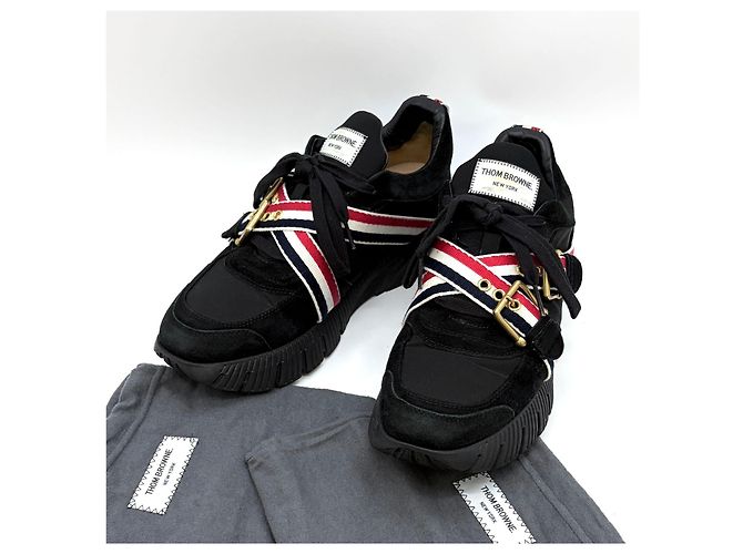 Thom Browne Three Stripe Strap Sneaker Schwarz - Ansicht 2