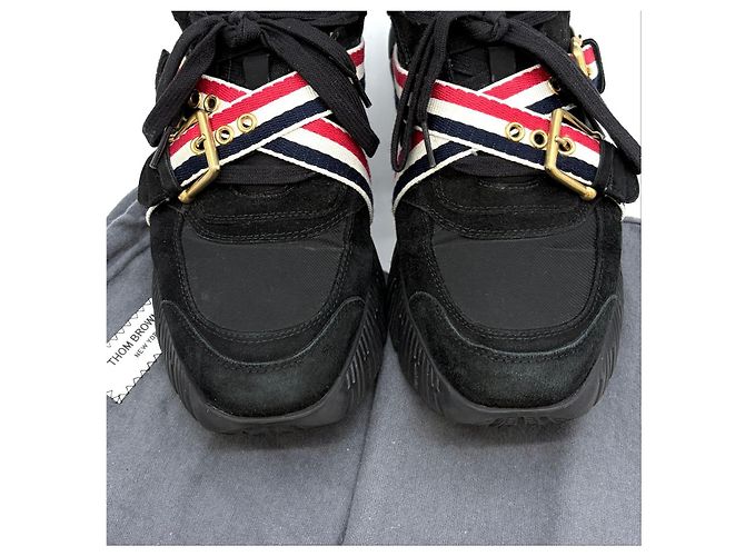 Thom Browne Three Stripe Strap Sneaker Schwarz - Ansicht 9