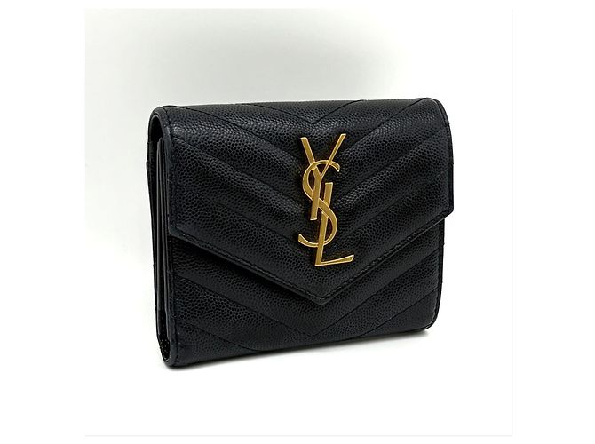 Saint Laurent Portafoglio Compatto Monogram Matelassé Nero - vista 12