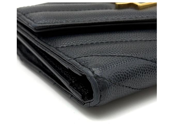 Saint Laurent Portafoglio Compatto Monogram Matelassé Nero - vista 19