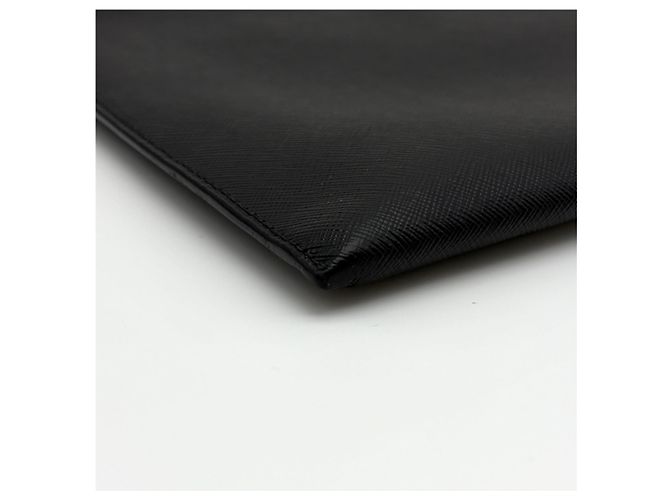 Prada Clutch Saffiano Triangle Logo Nero - vista 20