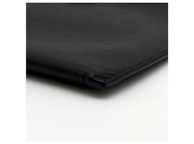 Prada Clutch Saffiano Triangle Logo Nero - vista 21