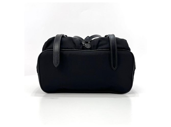 Prada Two Pocket Triangle Logo Nylon Backpack Black - view 12
