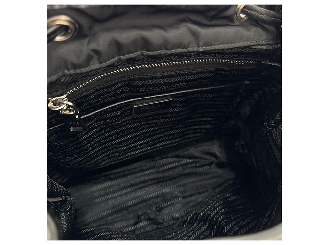 Prada Two Pocket Triangle Logo Nylon Backpack Black - view 32