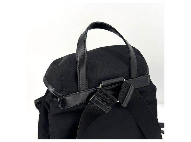 Prada Two Pocket Triangle Logo Nylon Backpack Black - view 8