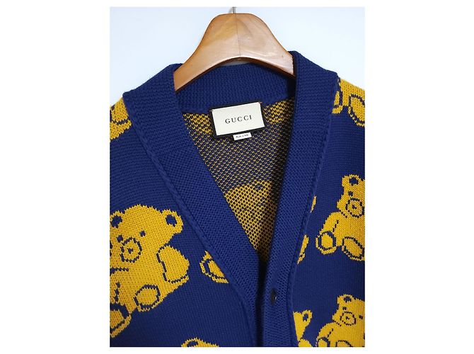 Gucci Blauer Teddy Bear Cardigan für Herren - Ansicht 2
