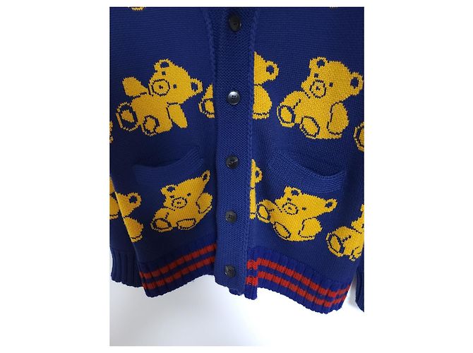 Gucci Blauer Teddy Bear Cardigan für Herren - Ansicht 3