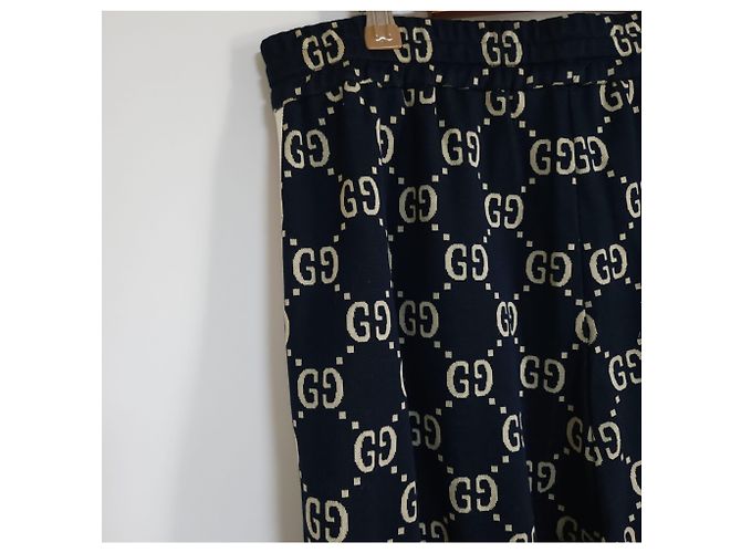 Gucci Navy GG Monogram Hose (Jogger/Hose) Blau - Ansicht 2